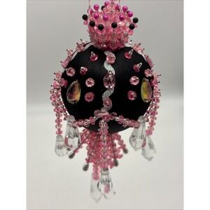 Vintage PUSHPIN  ORNAMENT Sequin Bead Ornate Christmas Tree Handmade Bling